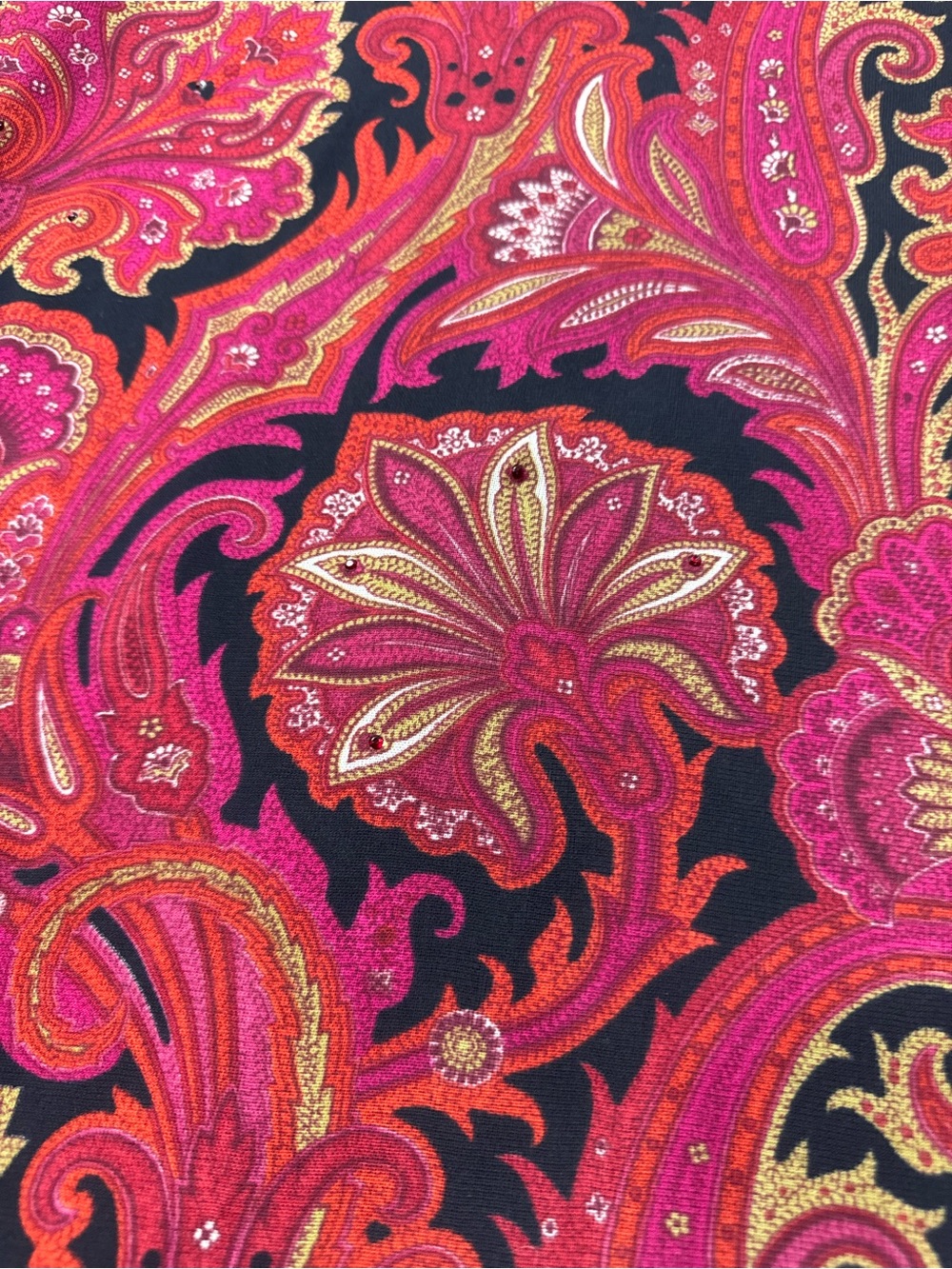 Vintage 90’s Bias Cut Sleeveless Paisley Sheath Dress in Red and Black, Large - Picture 5 of 15